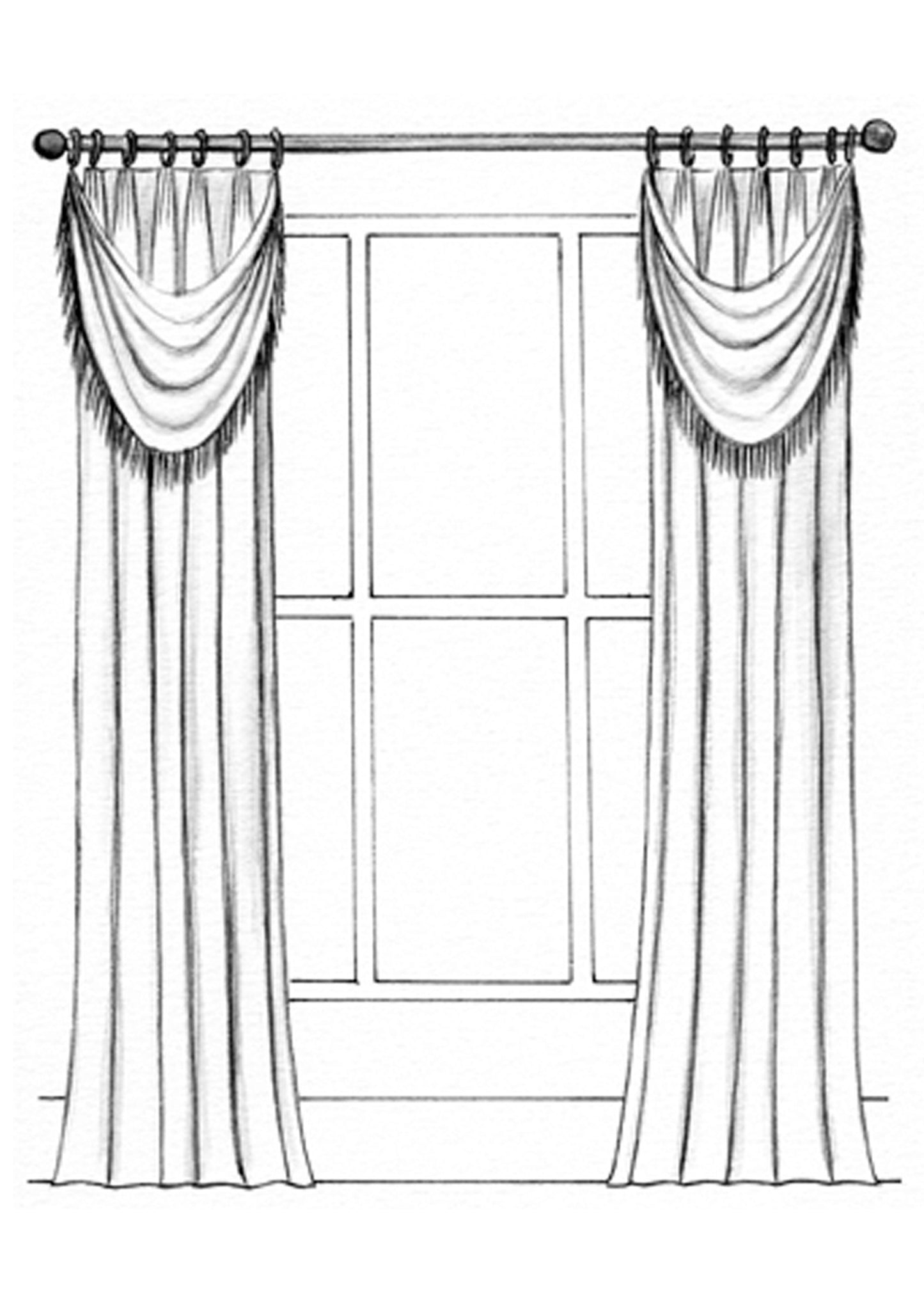 Pleated Bustle Swag