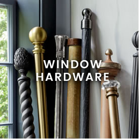 Decorative rods and window hardware at Calico.