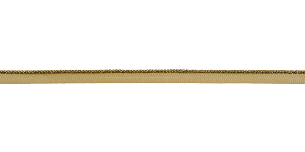 "1/4" Cord With Lip  -  Mini Metallic - Brass"