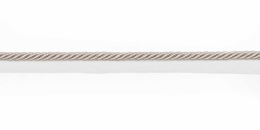 "3/8" Cord With Lip - Rolette - Silver Pearl"