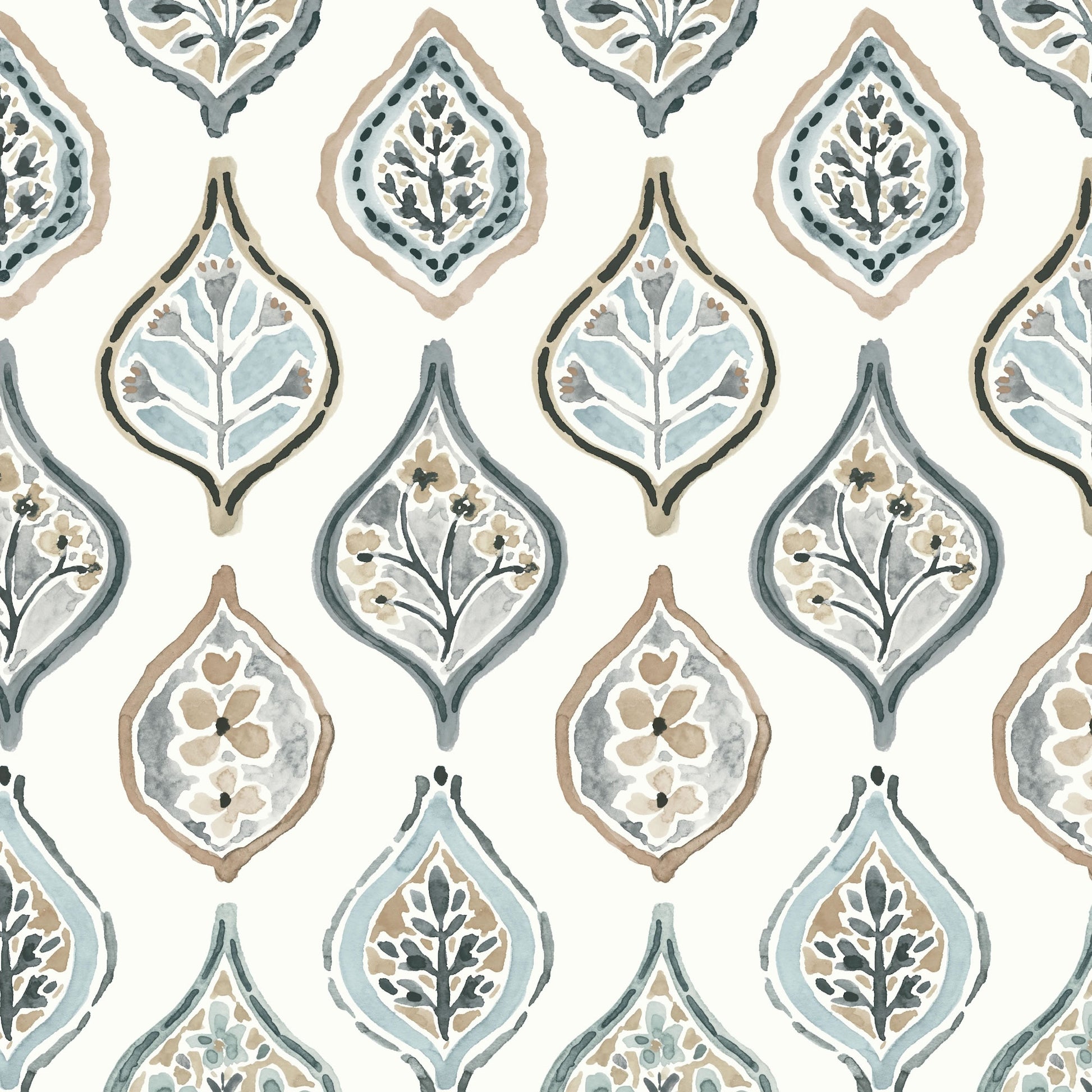 MN1854  - Mediterranean Wallpaper - Marketplace Motif