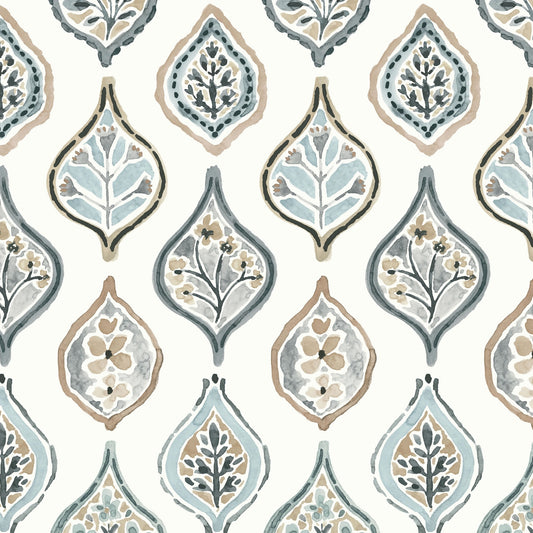 MN1854  - Mediterranean Wallpaper - Marketplace Motif