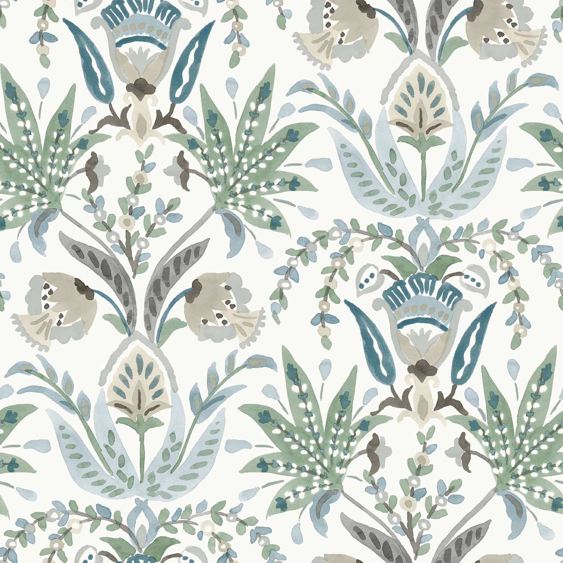 MN1910 - Mediterranean Wallpaper - Seaside Jacobean