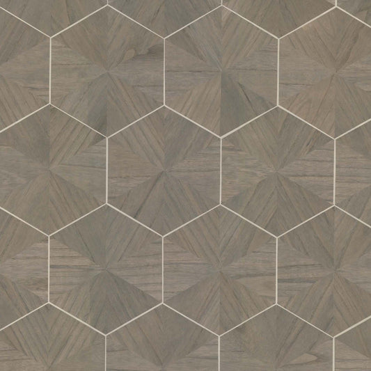 HO2102GV - Grasscloth And Natural Resource Hexagram Wood Veneer
