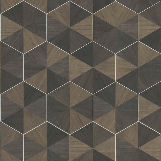 HO2103GV - Grasscloth And Natural Resource Hexagram Wood Veneer