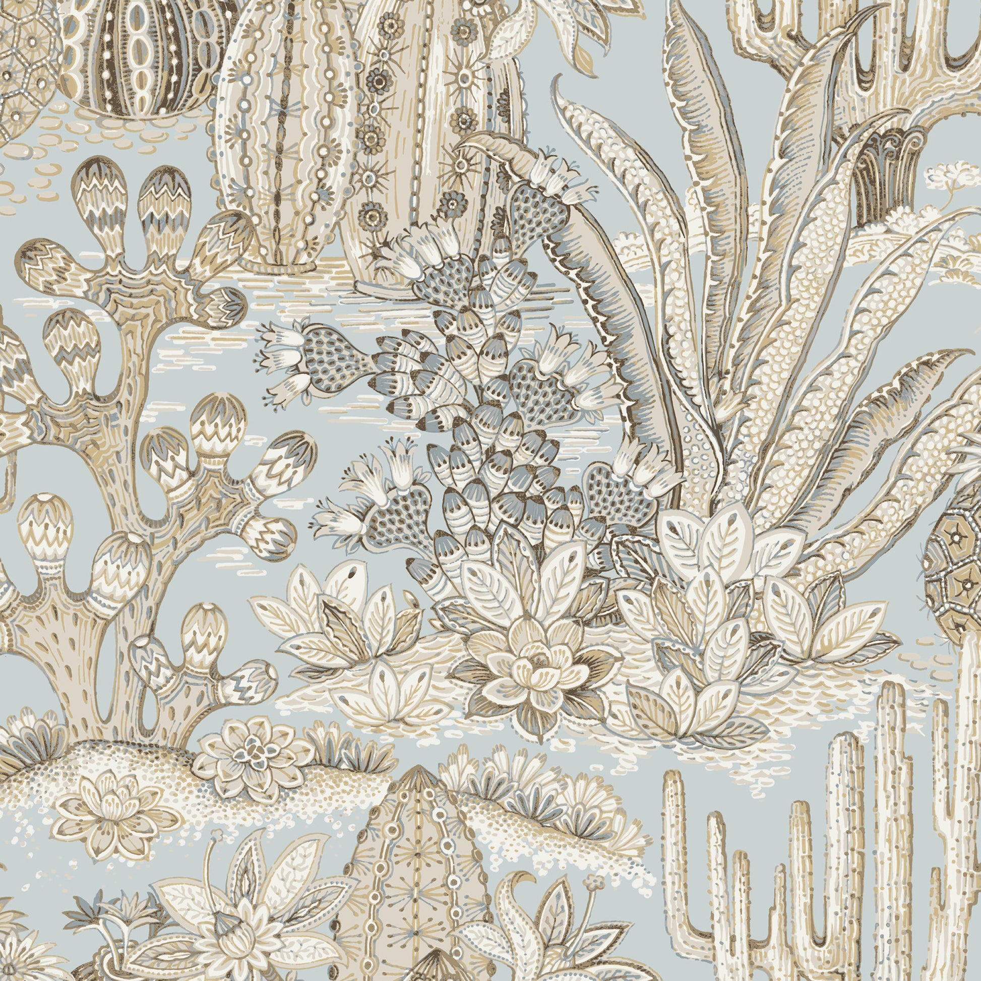 MT5634 - Montecito Wallpaper Lotus Land Cacti