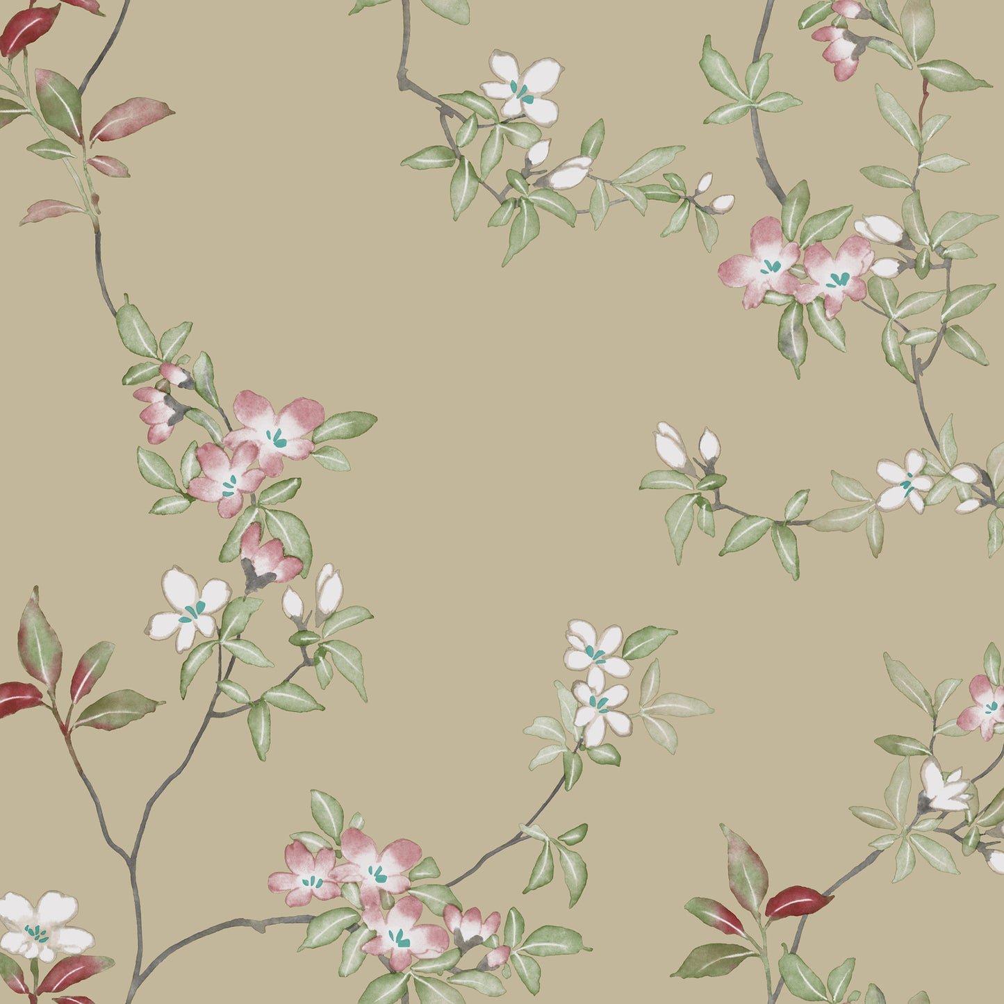 ZA8073 - Ronald Redding Tea Garden Ii Wallpaper April Blossom