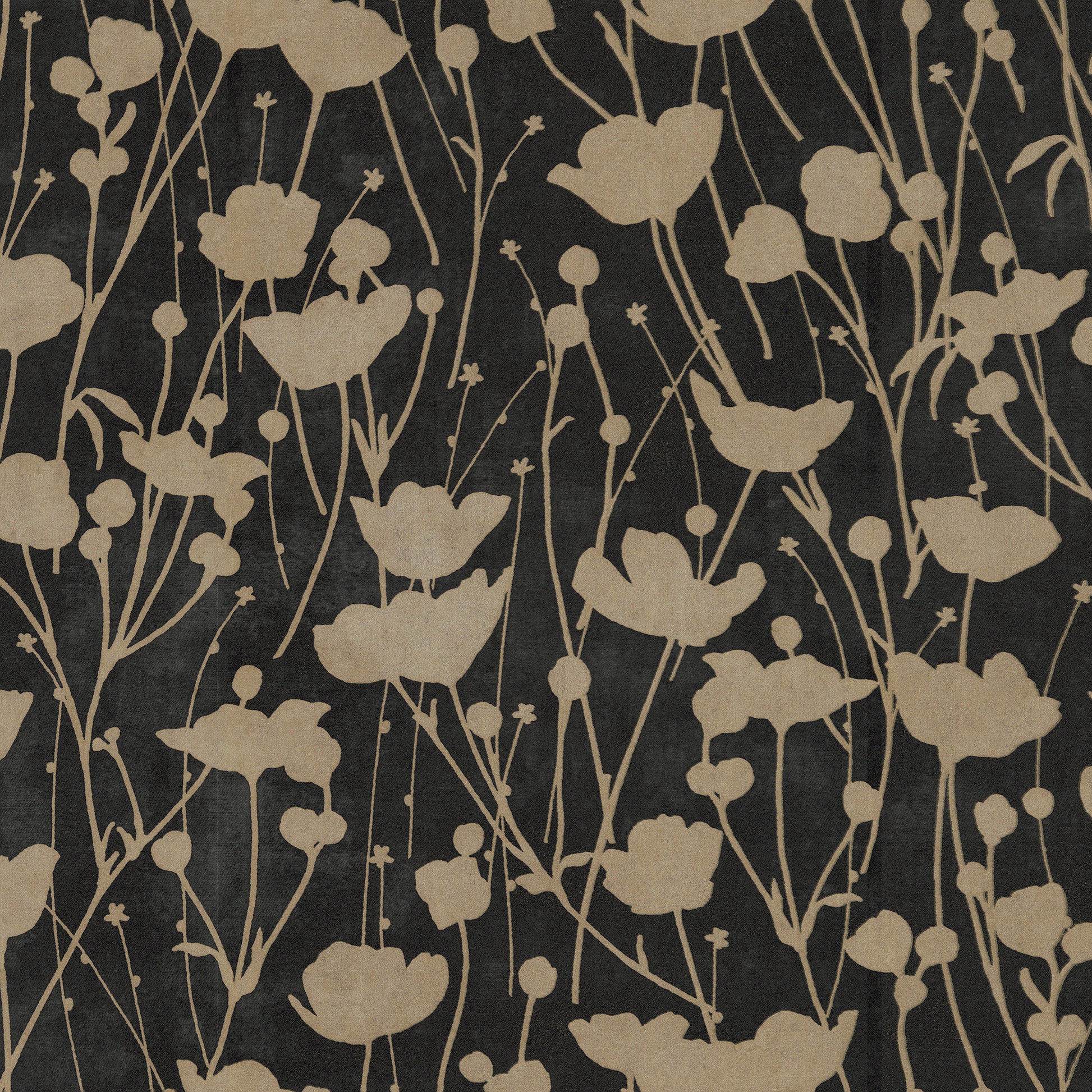 ZA8066 - Ronald Redding Tea Garden Ii Wallpaper Shimmering Poppies