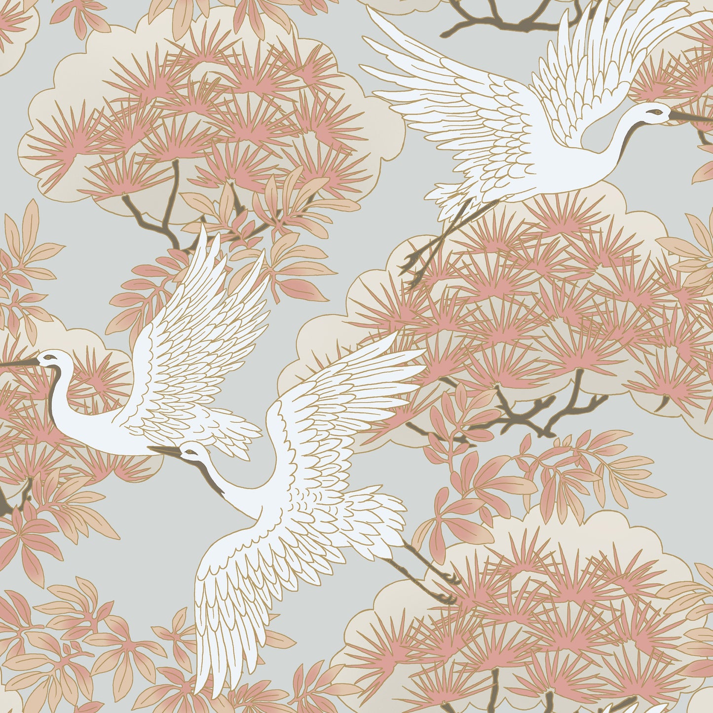 AF6590 - Ronald Redding Tea Garden Ii Wallpaper Sprig & Heron
