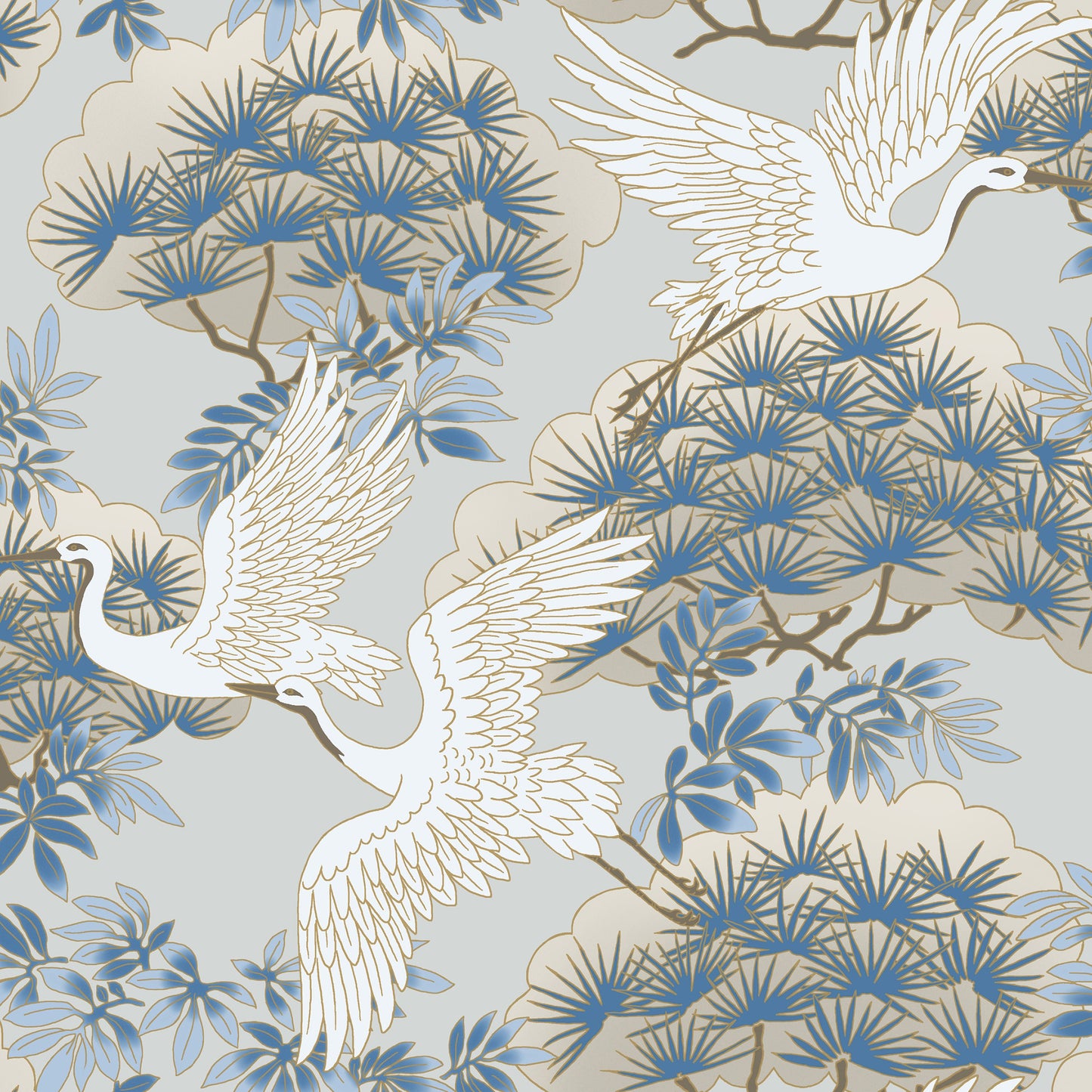 AF6591 - Ronald Redding Tea Garden Ii Wallpaper Sprig & Heron