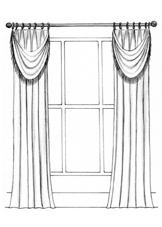 Pleated Bustle Swag