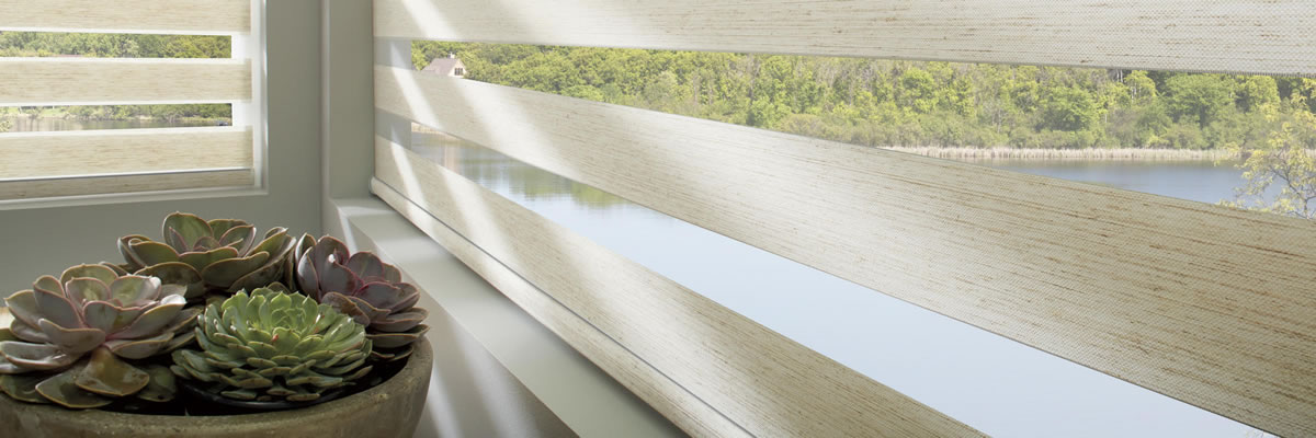 Hunter Douglas Designer Banded Shades Dobby Coconut Milk