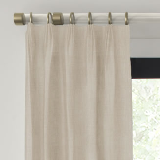 Slubbed Linen Blend Fan Pleat Drapery