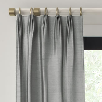 Textured Silk Fan Pleat Drapery