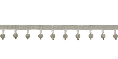 1 1/2" Ball Fringe  -  Beadier Metallic - Platinum