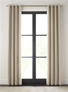 Drapery 90"L X 48"W-Atq Brass Grommet-Wexford-Dove - Single Panel