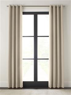 Drapery 90"L X 48"W-Atq Brass Grommet-Wexford-Dove - Single Panel