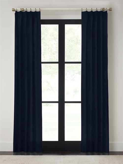 Drapery 84"L X 23"W-Fan Pleat-Emporio - Navy - Single Panel
