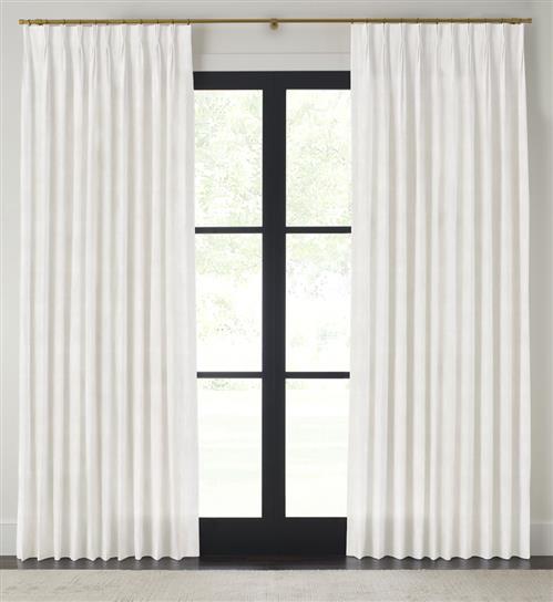 Drapery 108"L X 43"W-Pinch Pleat-Wexford - White - Single Panel