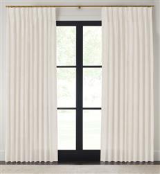 Drapery 90"L X 43"W-Pinch Pleat-Emporio - White - Single Panel