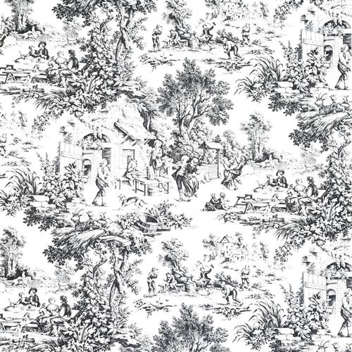 Dutton Toile Black Fabric