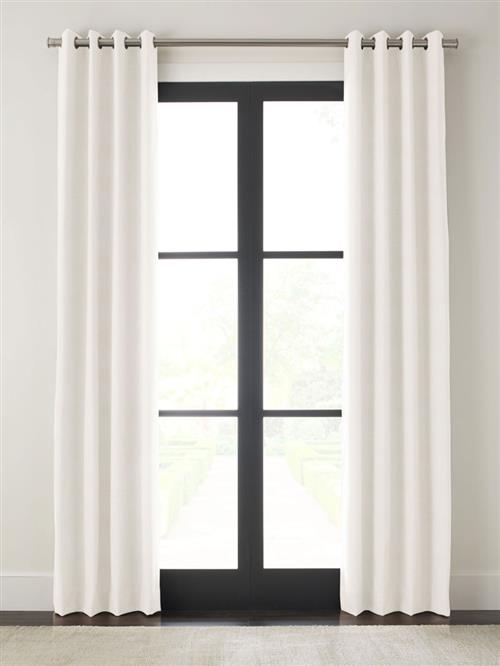 Drapery 84"L X 48"W-Black Grommet-Emporio-White - Single Panel