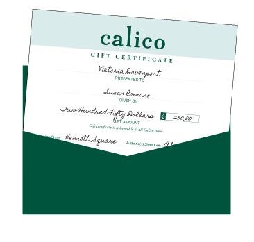 Calico - Gift Certificates